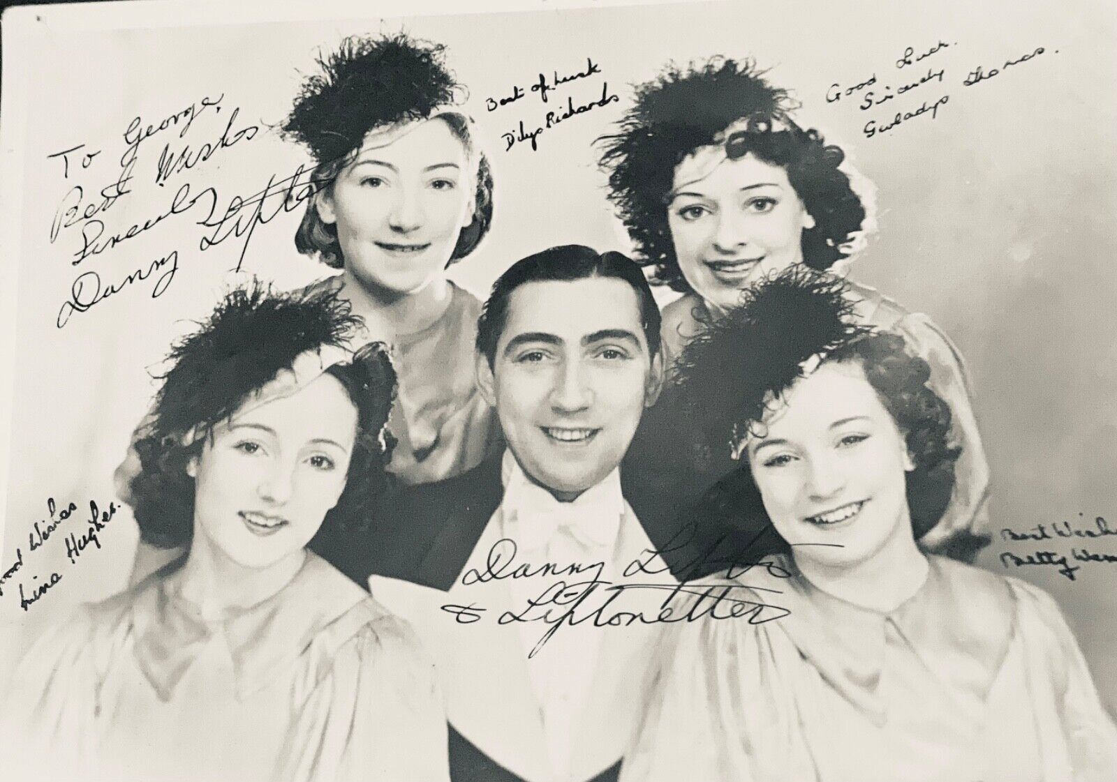 Danny Lipton & The Liptonelles 1930’s Dancers  Signed Approx 10 x 8 Photo