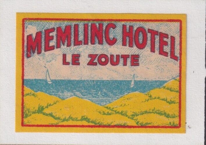 Antique Tag Matches Belgium BN150624 Memlinc Hotel Le Zoute