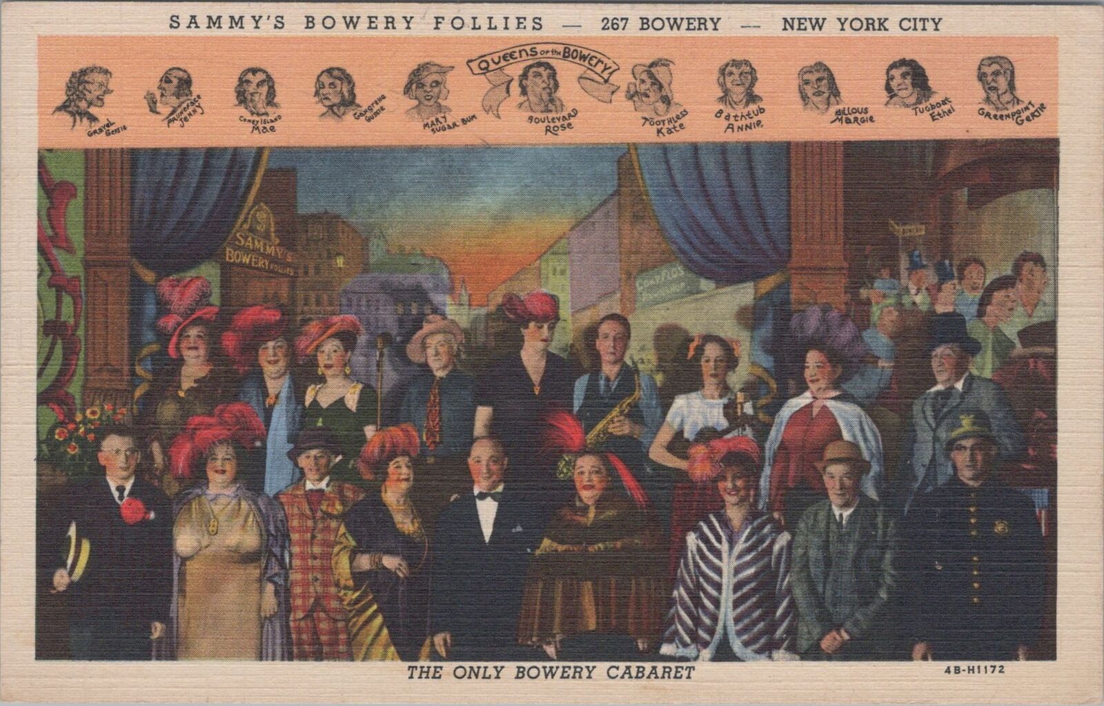 Sammy\'s Bowery Follies New York City Postcard