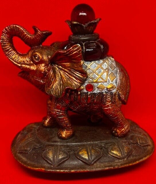 Vintage Resin Elephant Trunk Up Figurine
