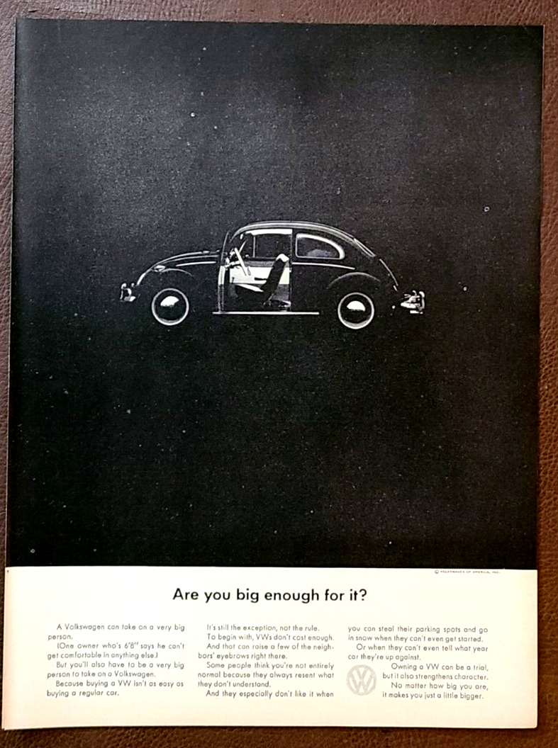 Volkswagen Beetle Original 1964 Vintage Print Ad