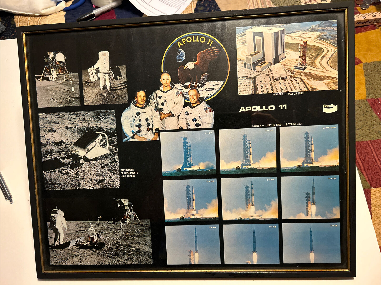 Bendix Apollo 11 Deployment of Experiments Poster July 1969 NASA