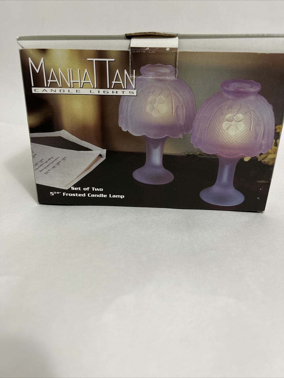2 Manhattan Candle Lights By Crystal Clear, “ Parisian Lavender” New