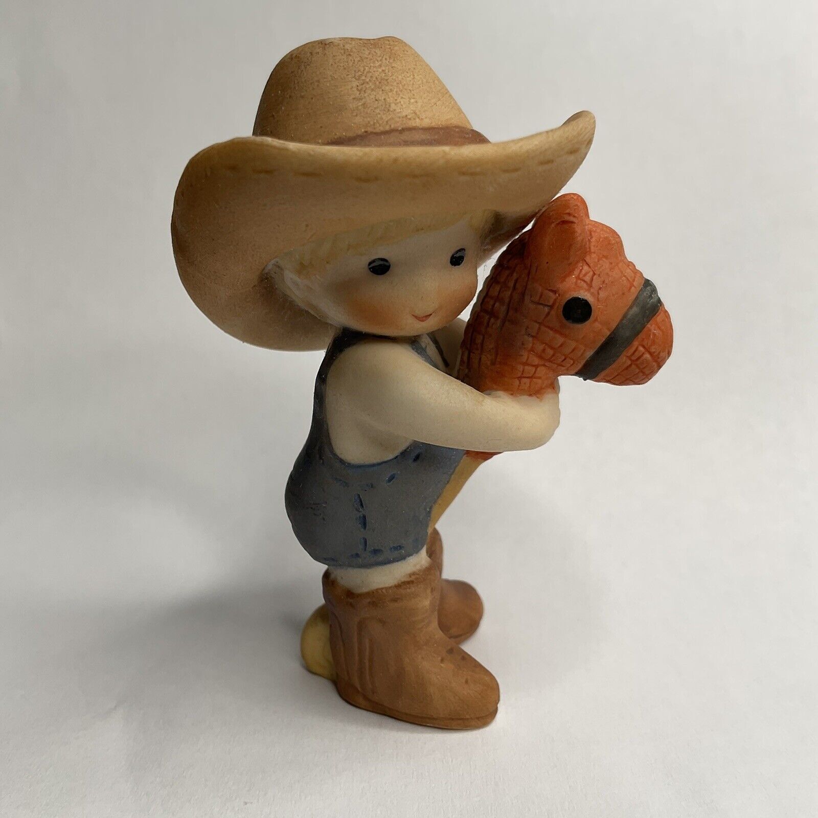 Enesco Vintage 1982 Country Cousins Scooter Cowboy Hat Horse Collection