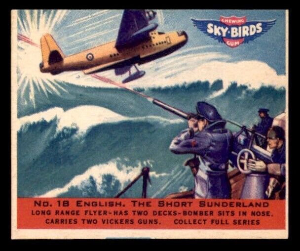 1941 Goudey Sky Birds #18 English. Short Sunderland EX/MT