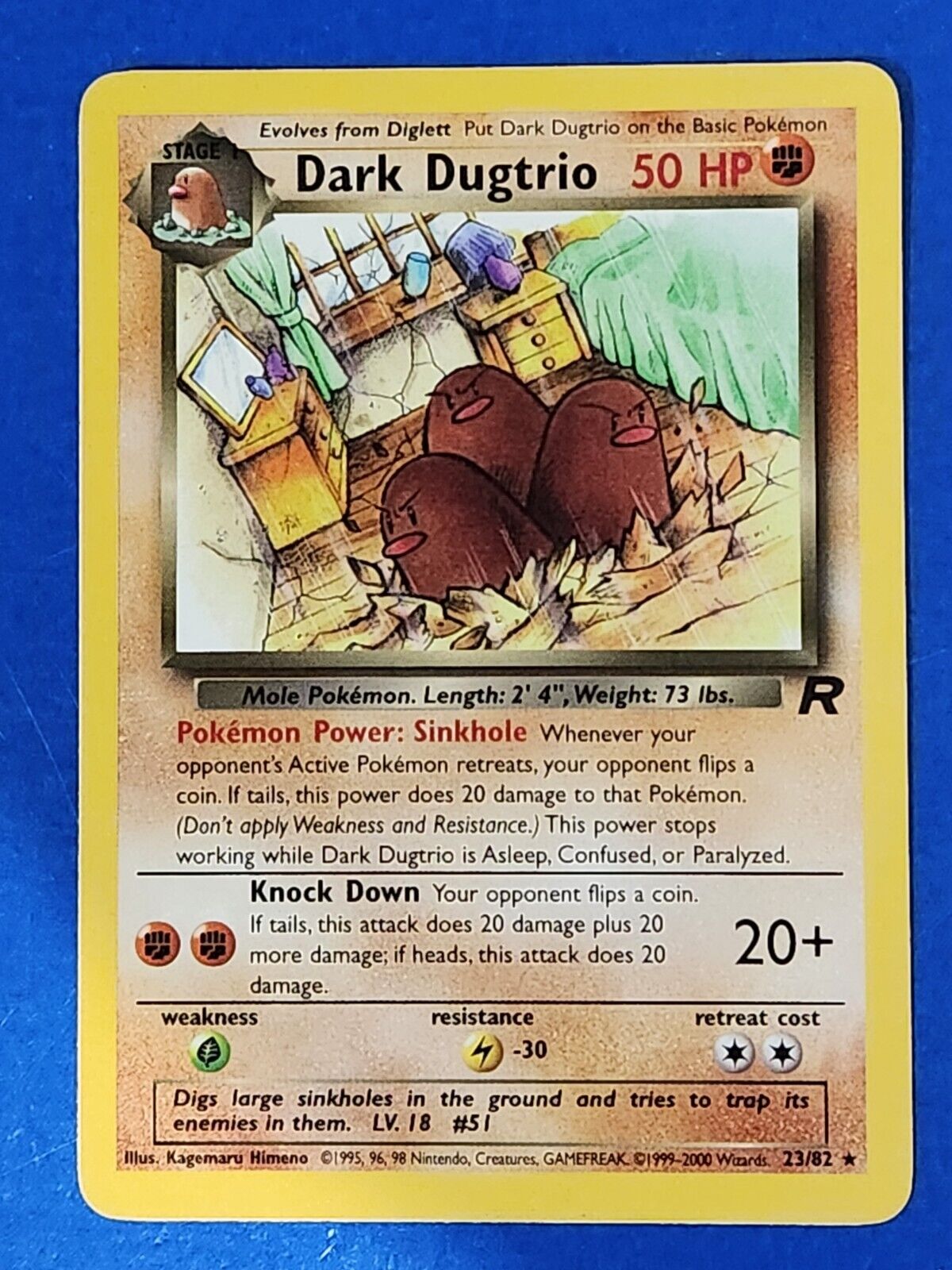 Dark Dugtrio 23/82 Team Rocket Original Near Mint WOTC Pokemon Card E9O