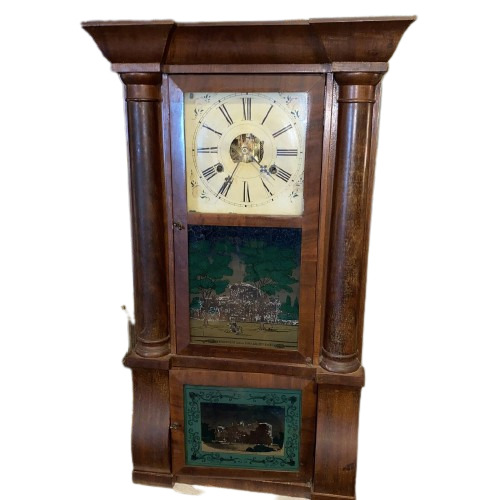Birge & Peck Triple Clock for J.M.Patterson kneeler hall, Ithial Town Paintings