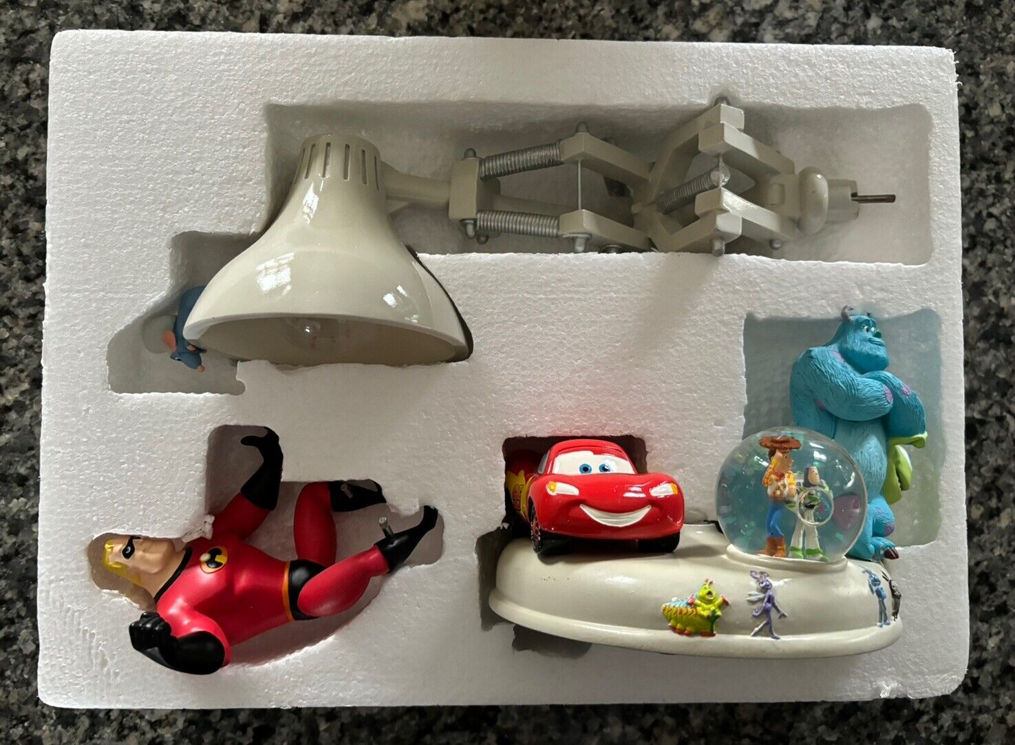 Disney Parks Pixar Character Globe Lamp Toy Story Incredibles Cars Monsters RARE