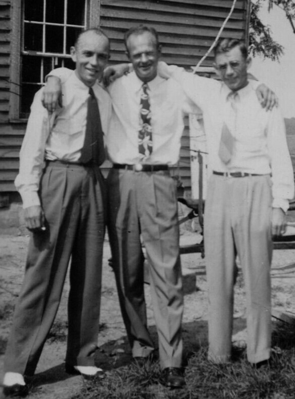 6T Photograph Group Portrait Three Handsome Men Embrace Ties 1930\'s