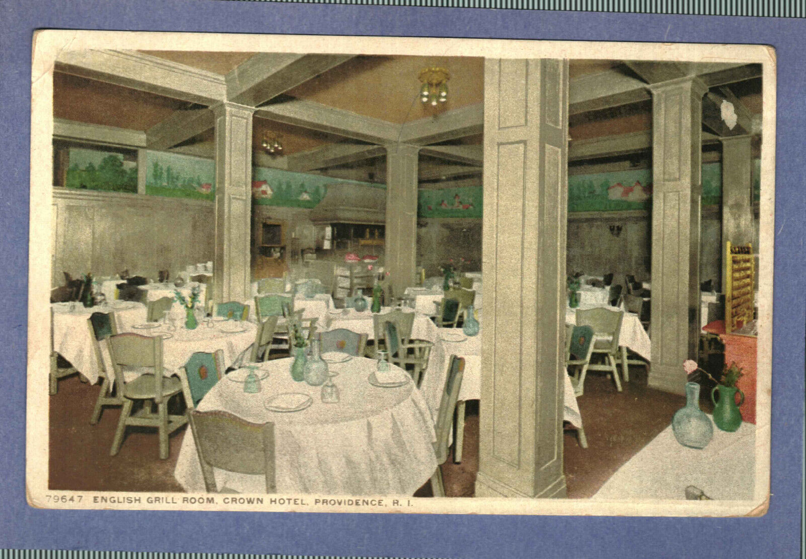 Postcard English Grill Room Crown Hotel Providence Rhode Island RI
