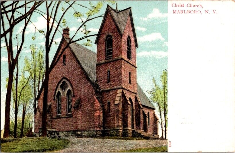 Vintage Postcard Christ Church Marlboro NY New York                        G-378