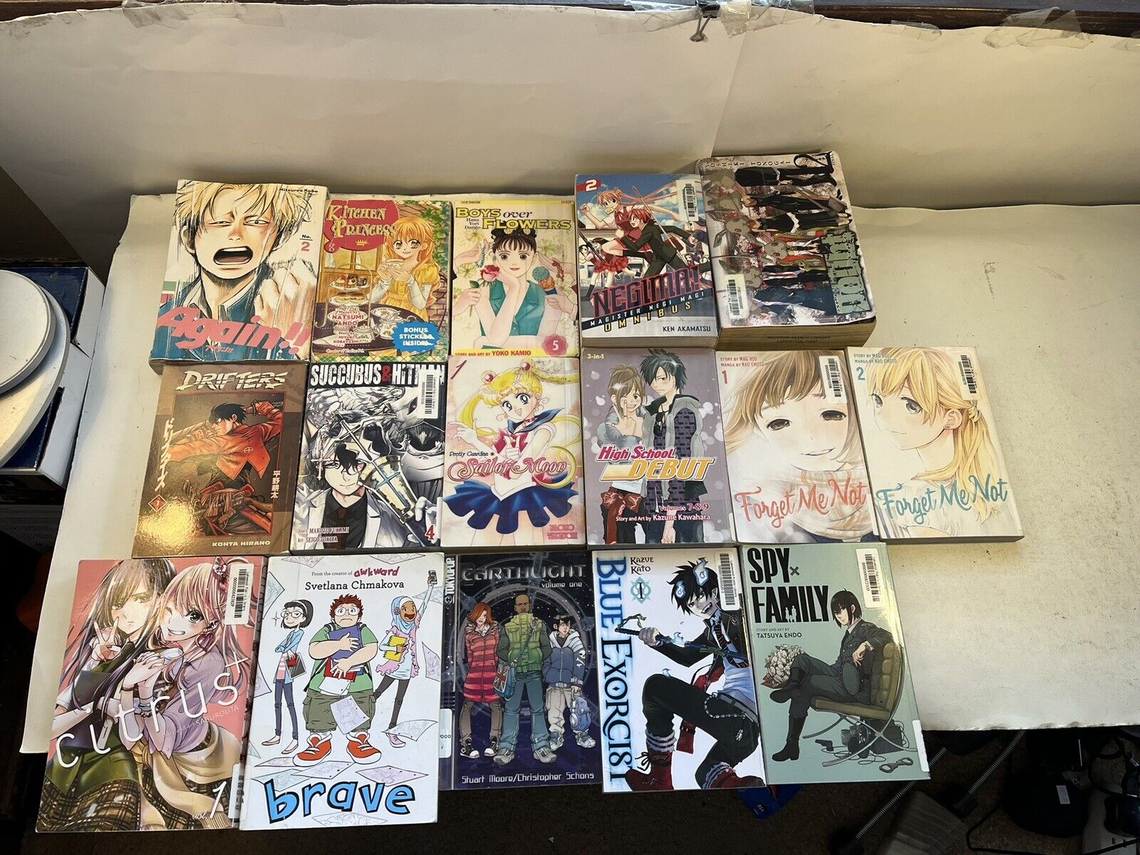 Anime Manga Mixed 16 Books Lot English Ex-Library Mixed Genre Paperback
