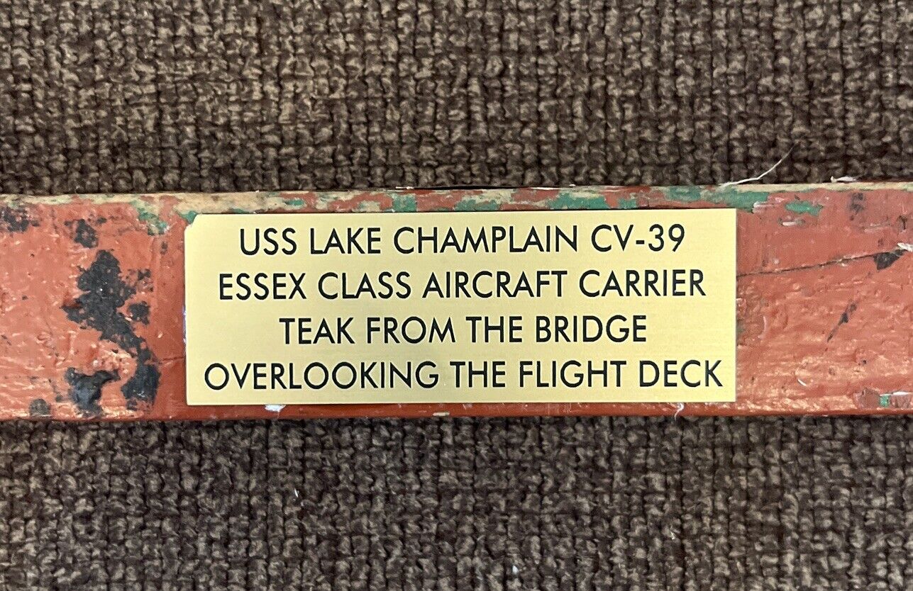 USS Lake Champlain CV-39 Original Bridge Teak Wood Deck - Alan Shepard Recovery