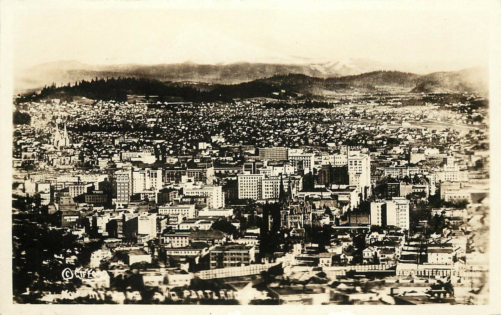 c1920 RPPC Postcard View of Mt. Hood & Portland OR, Gifford Photo Unposted