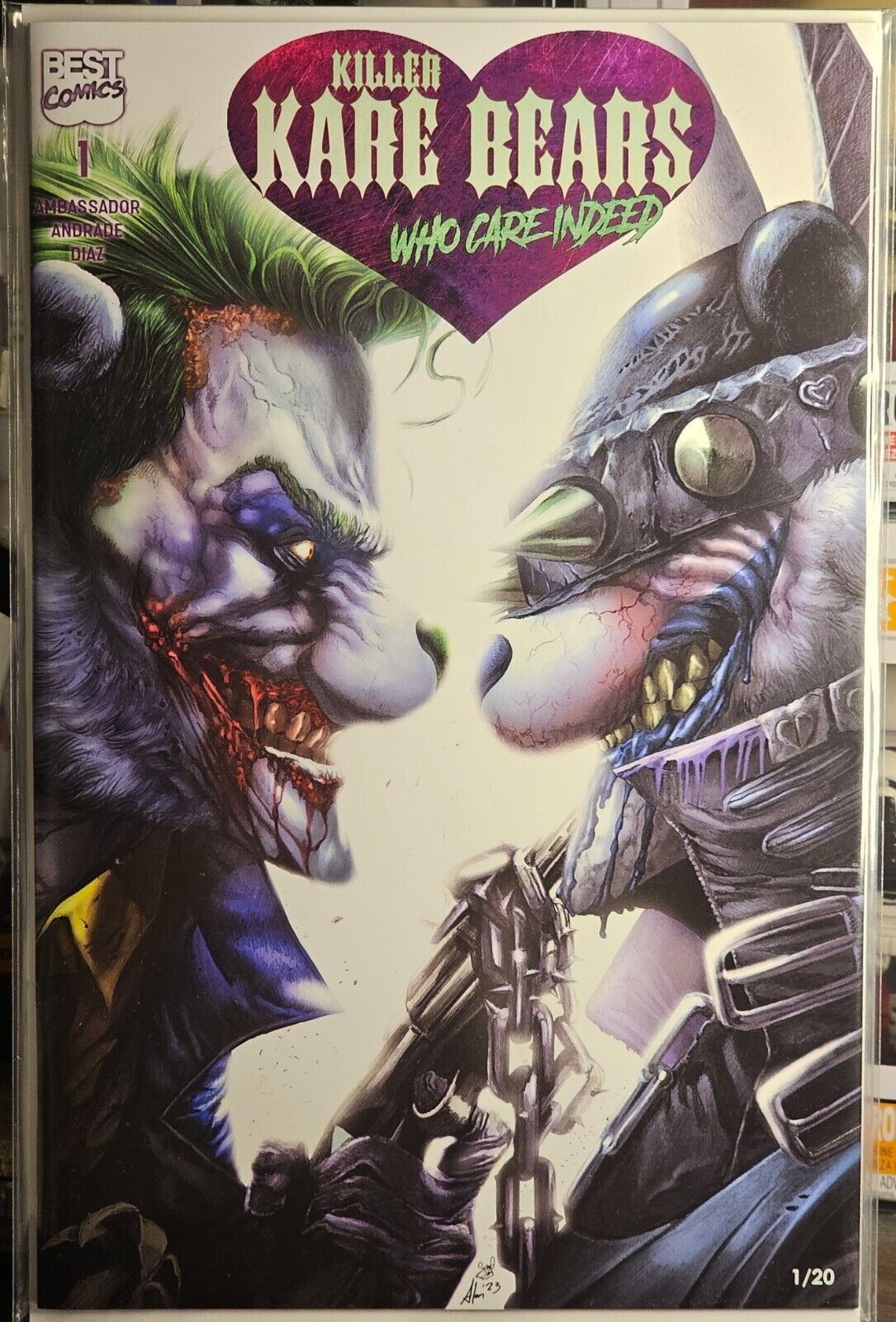 Killer Kare Bears Batman Who Laughs #6 Homage Joker Variant trade Cover 1/20