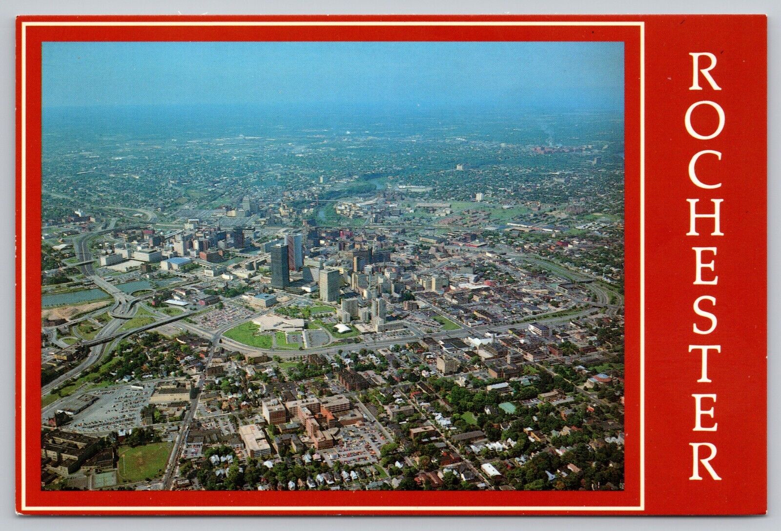 Postcard - Rochester, New York - Aerial View - c 1980s/90s, Unposted, 4x6 (M7b)