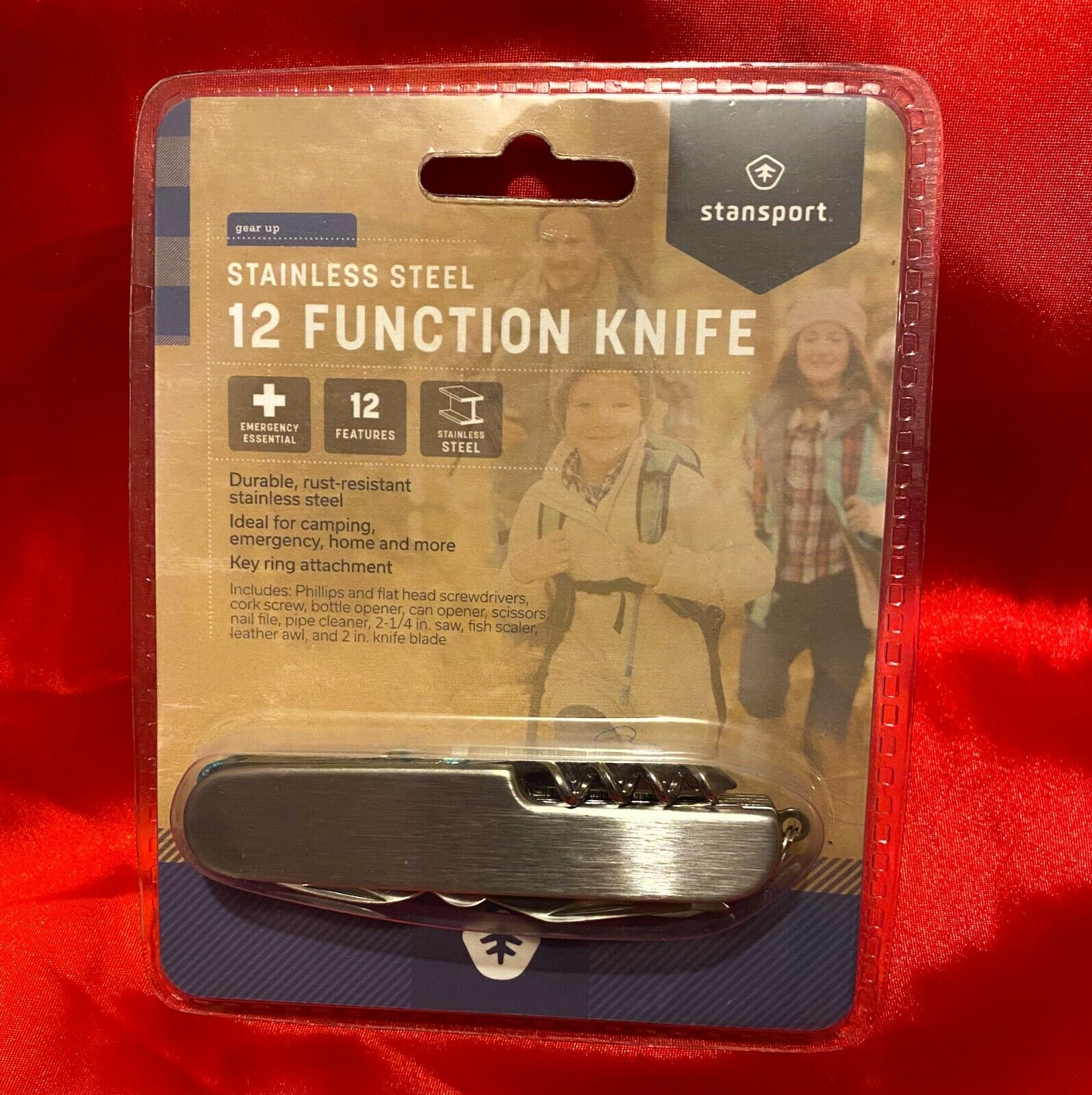 NEW Multi Tool Knife Swiss Army Stainless Steel 12-Function, keyring Stansport