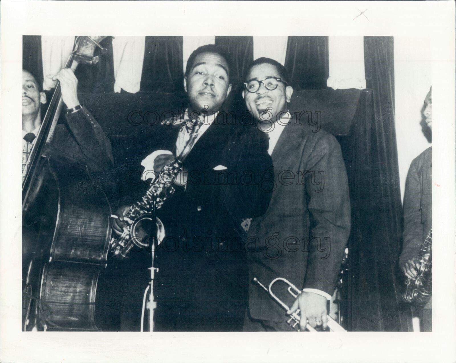 Press Photo Jazz Legends Charlie Parker & Dizzy Gillespie Sax & Trumpet
