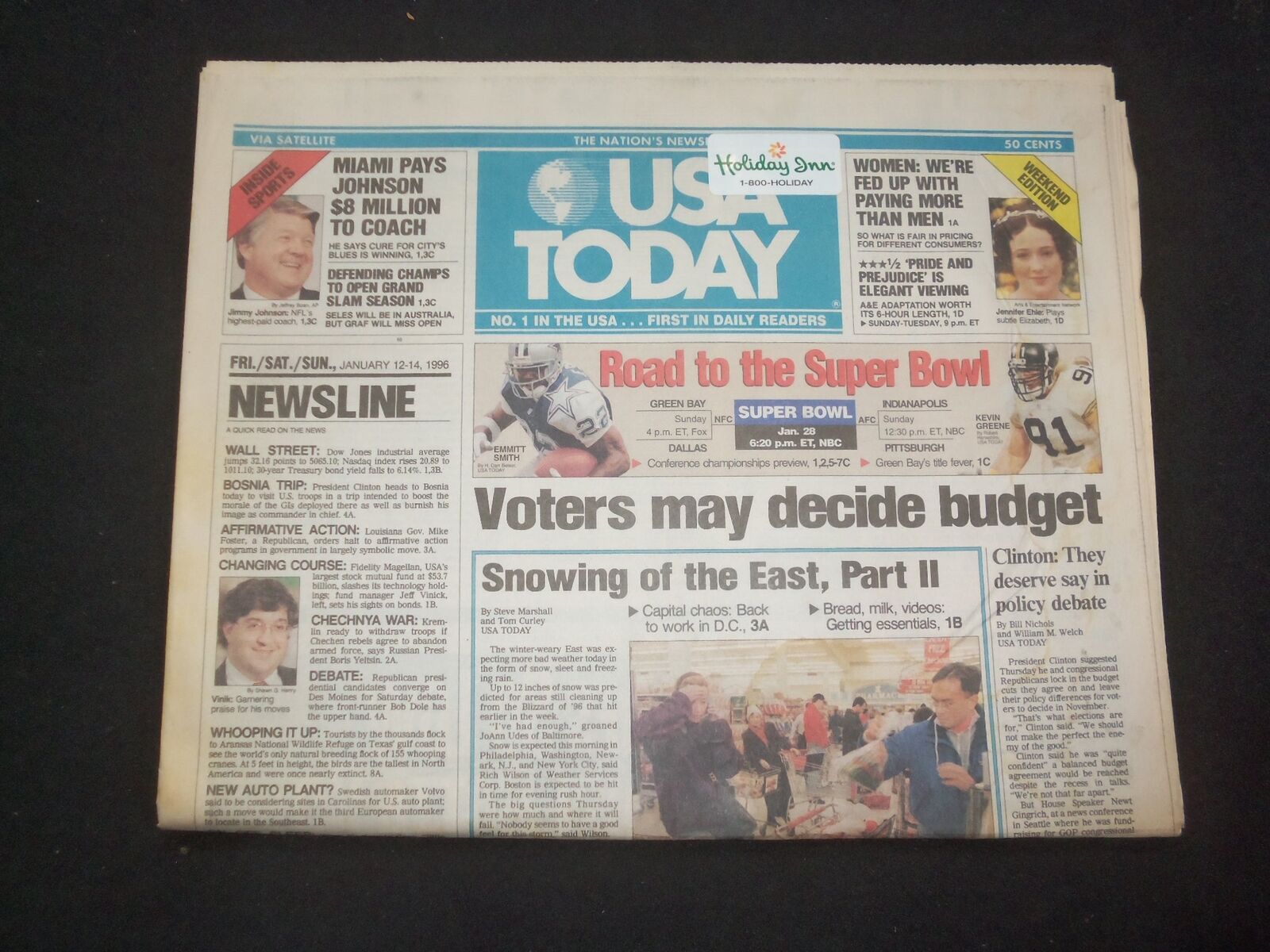 1996 JANUARY 12-14 USA TODAY NEWSPAPER - VOTERS MAY DECIDE BUDGET - NP 7808