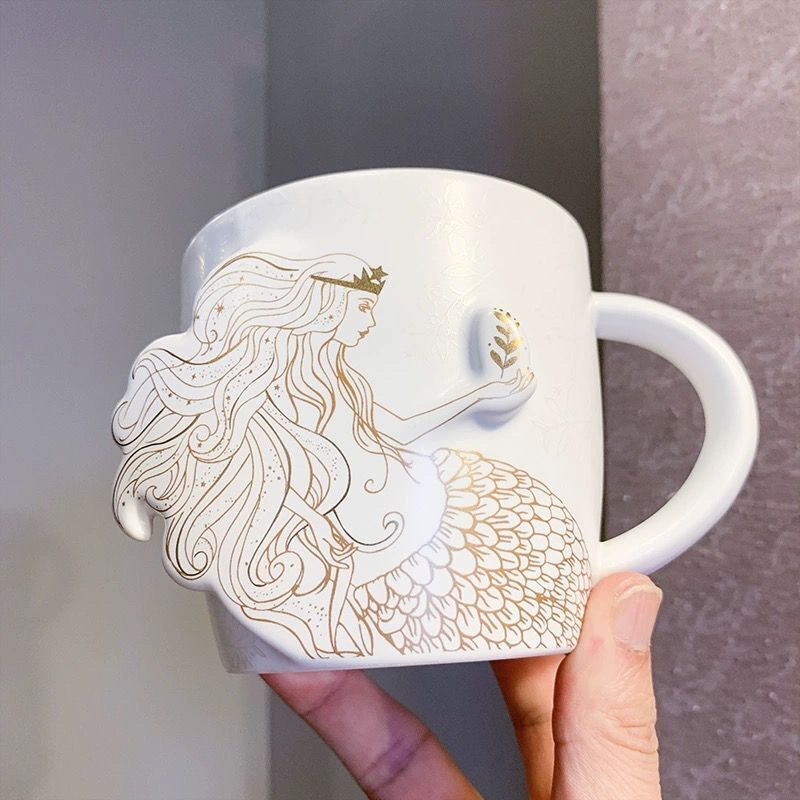 NEW Starbucks 50th Anniversary Limited Edition Relief Goddess Ceramic Mugs 355ml