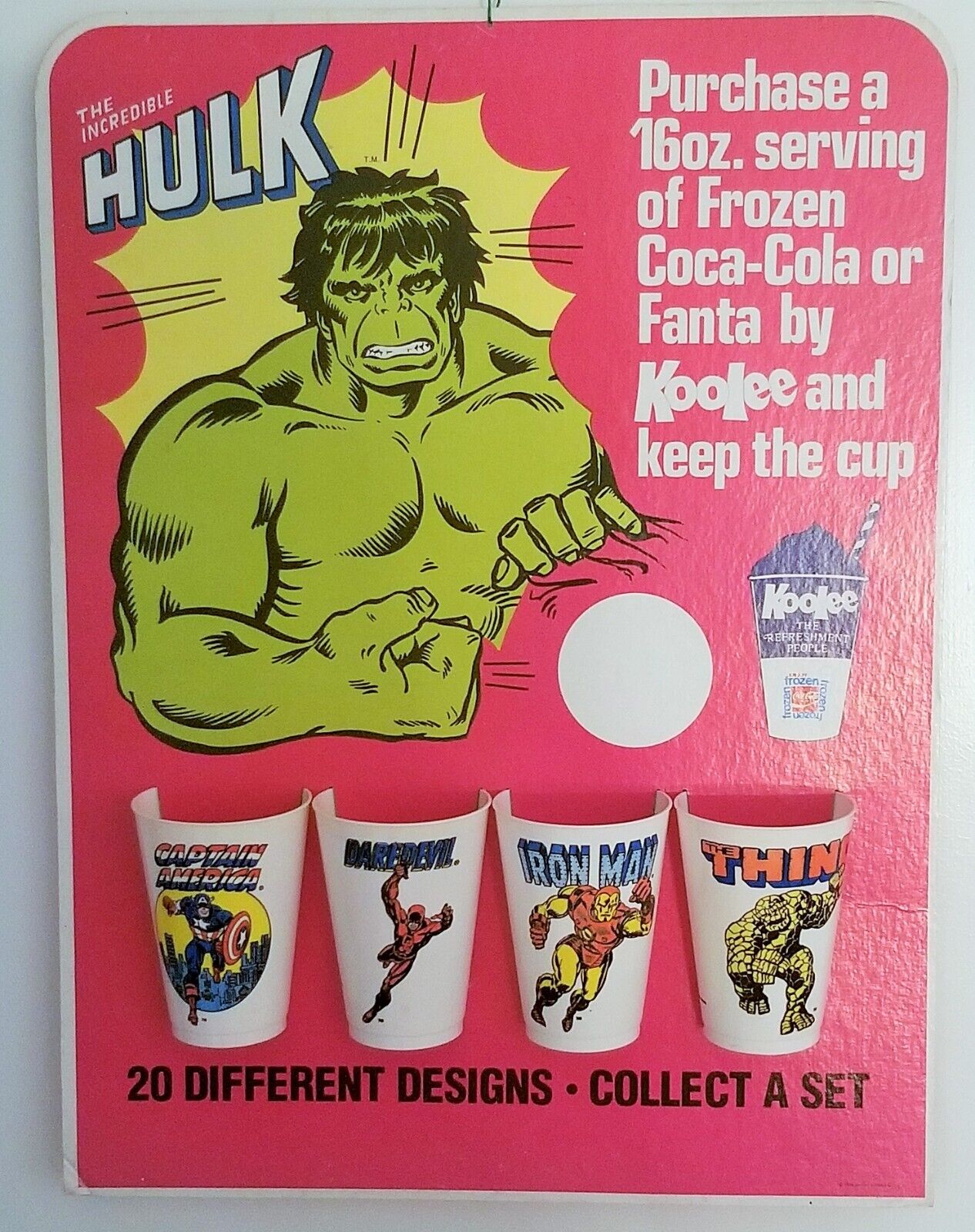 Rare 1978 Marvel Comics Hulk Koolee Cup Store Display John Romita Marvelmania