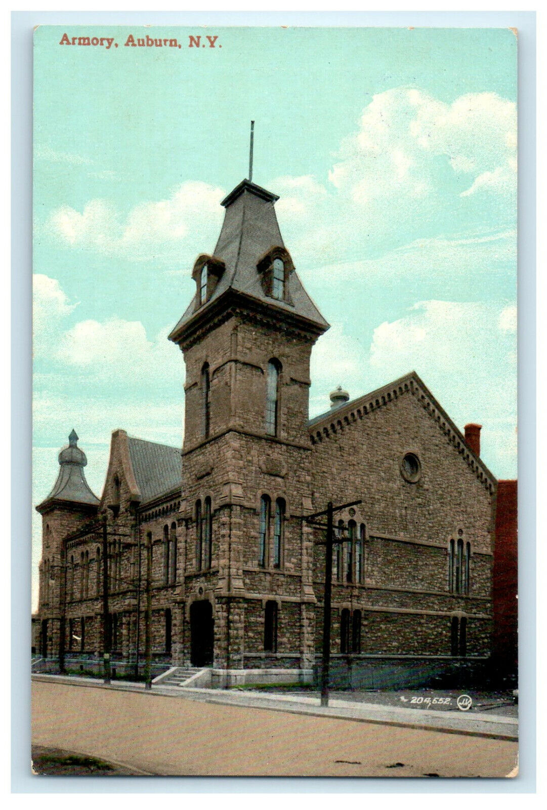 c1910s Armory Building, Auburn New York NY Antique Unposted Postcard
