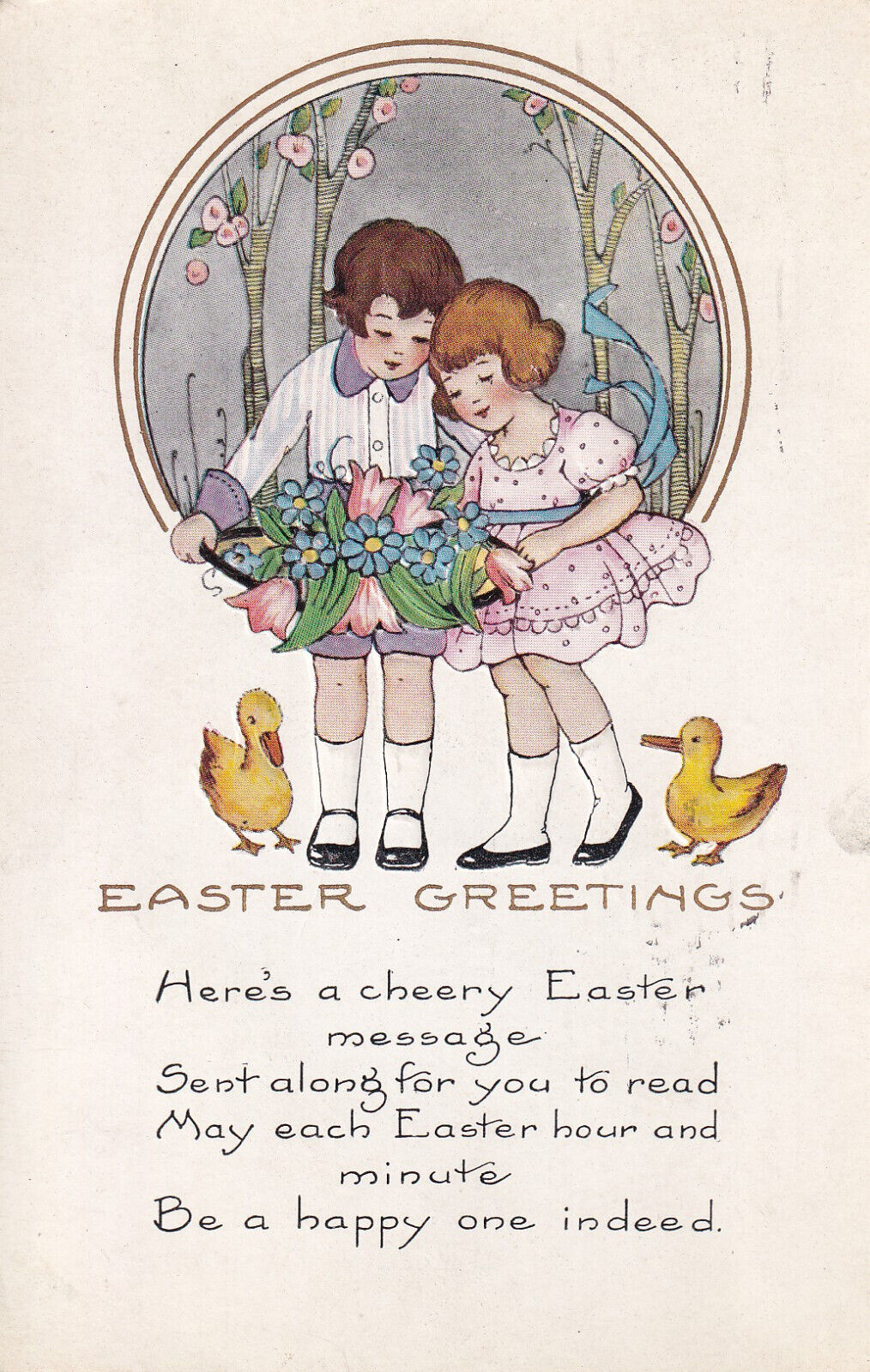 Vintage Postcard - Easter - Be a Happy One Indeed
