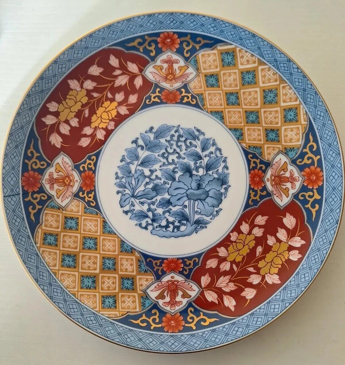 Japanese Imari Porcelain Round Serving Plate Smithsonian Reproduction 8 3/8\