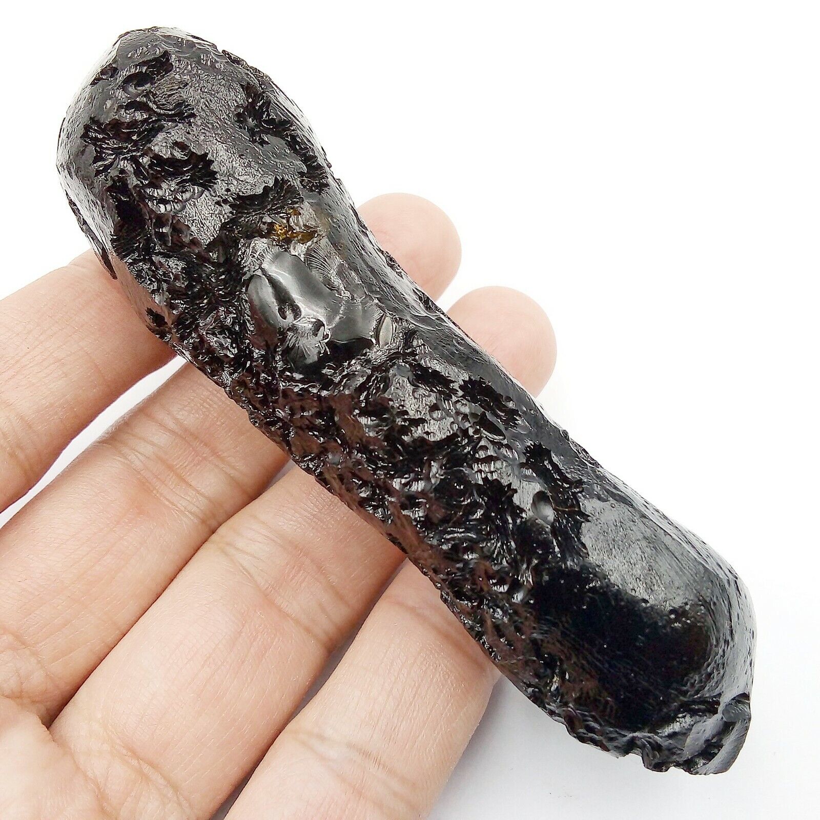 96 g. Museum Grade Rare Anda Skin Indochinite Tektite Meteorite Cracked Rock