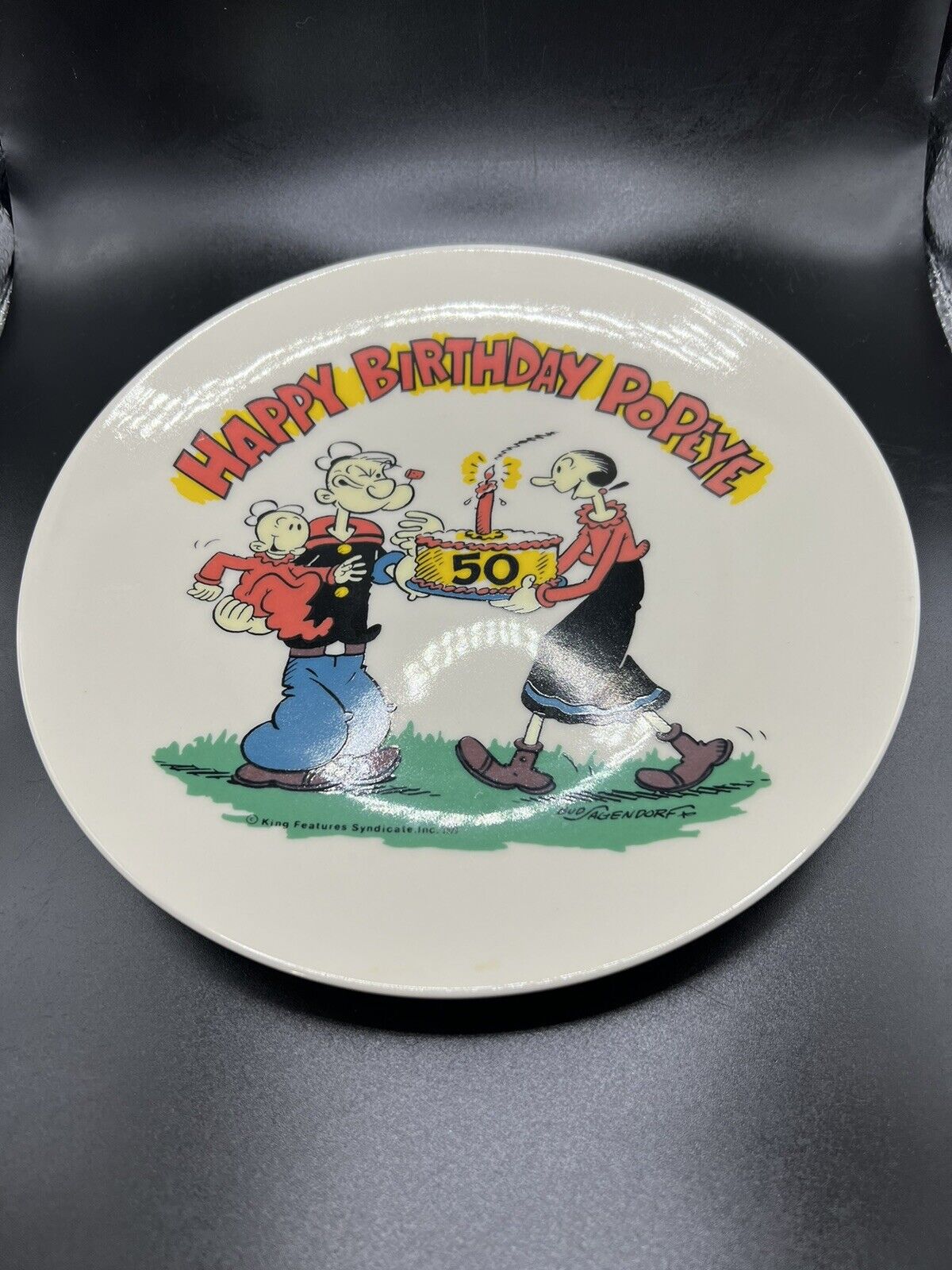 Happy 50th Birthday Popeye Plate # 4769