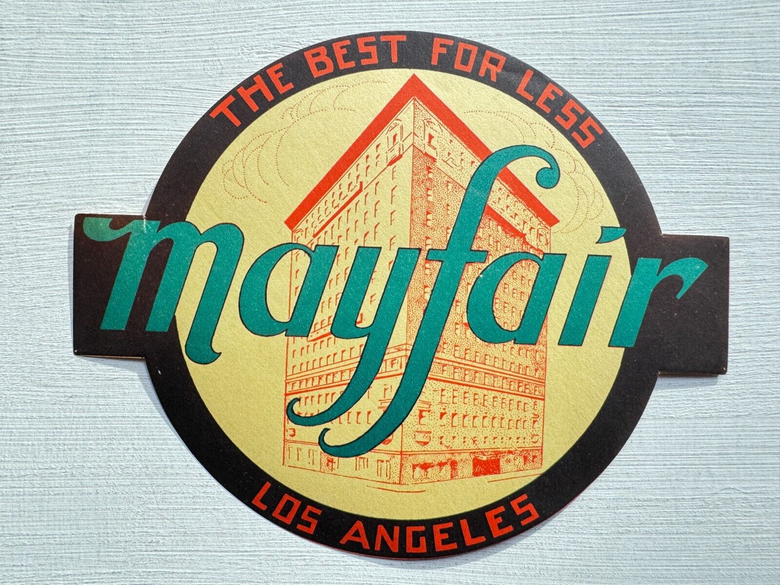 Vintage 1940-50\'s Mayfair Hotel Los Angeles Luggage / Hotel Label
