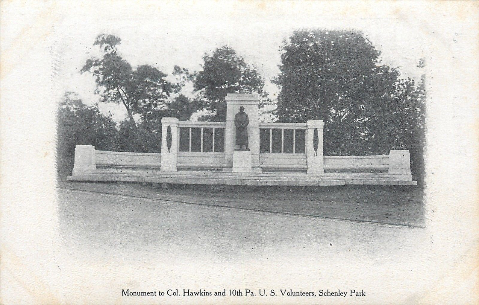 Pittsburgh~Col Hawkins Monument~10th PA Volunteers 1905 B&W~Press Newspaper PC