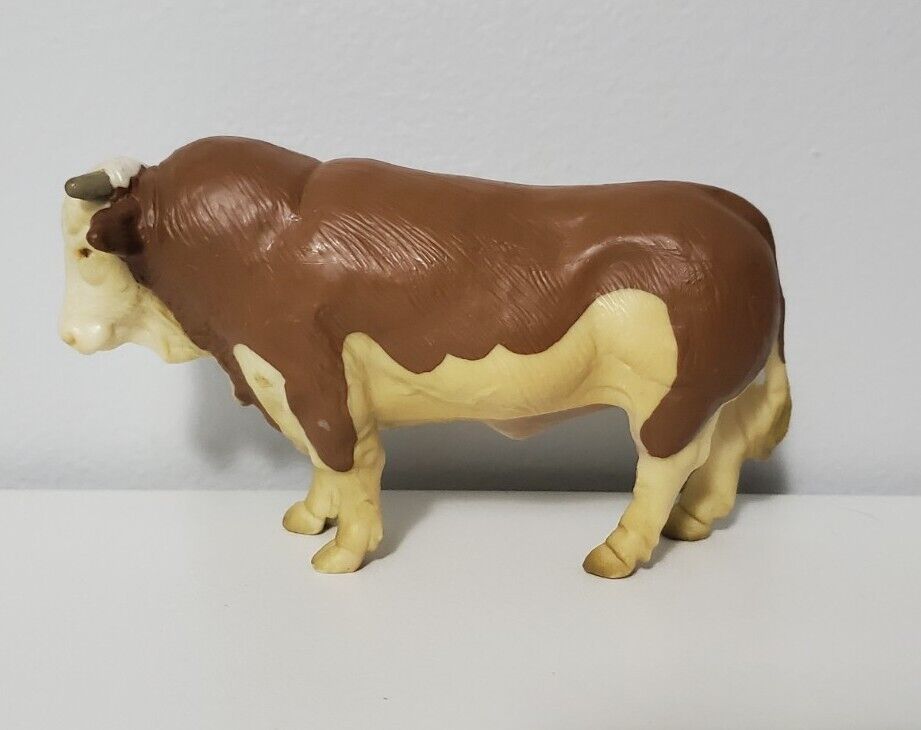 Schleich HEREFORD Brown Cow Bull 1995 Retired Farm Animal Figure 5\
