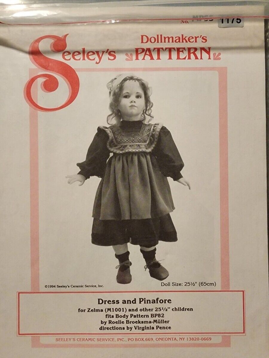 Doll Pattern  Doll Clothing Seeleys Dress And Pinafore 25.5 Inch Child Doll