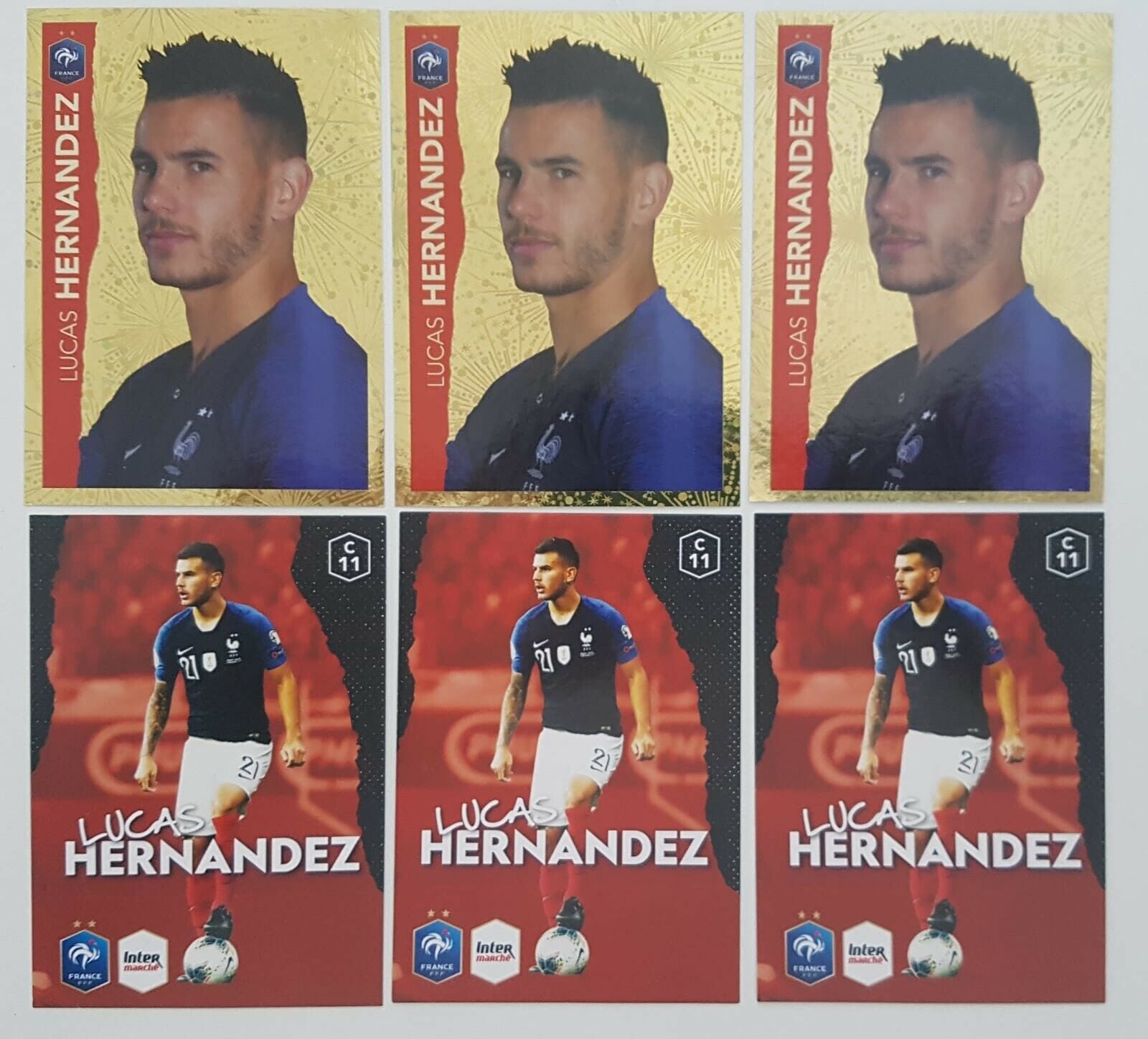 2020 Lucas Hernandez EURO PANINI FAMILY Gold STICKERS & CARDS France 