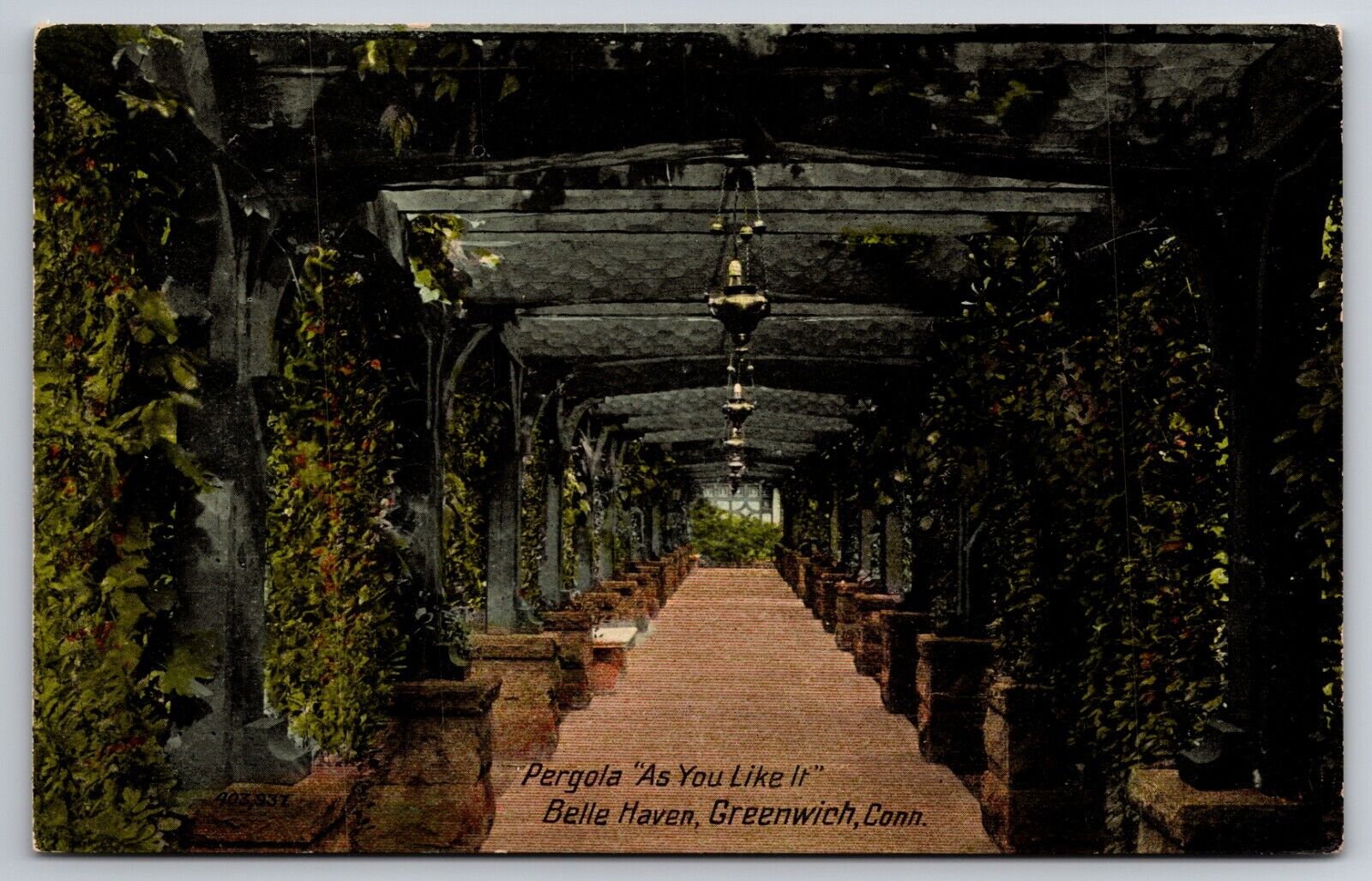 Pergola As You Like It Belle Haven Greenwich Connecticut CT c1910 Postcard