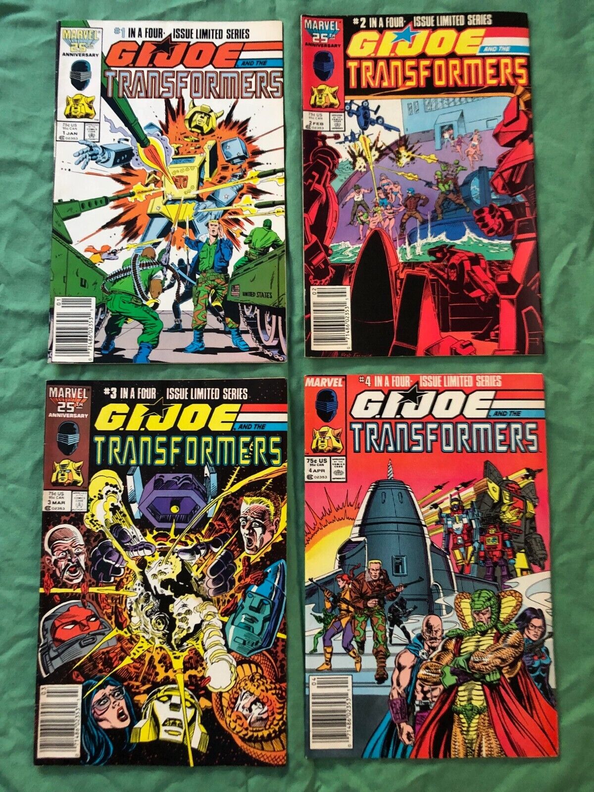 GI Joe and the Transformers #1 2 3 4 (1987) All NEWSSTAND Complete Set (8.5-9.0)