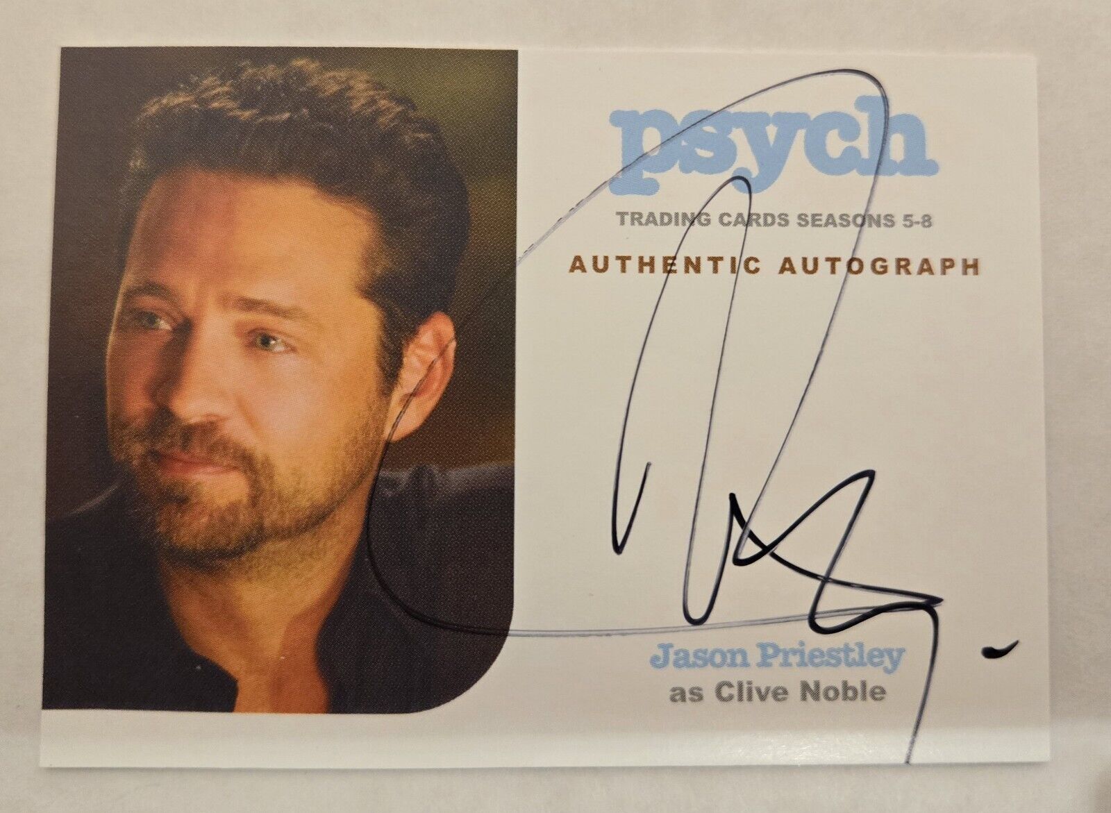 Psych seasons 5-8 autograph insert card  of Jason Priestley as Clive Noble