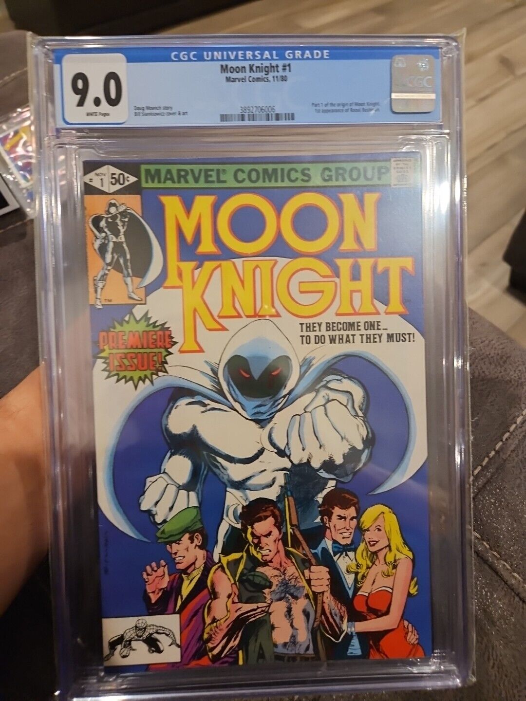 Marvel Comics Moon Knight 1 CGC 9.0 Sienkiewicz Cover 1st Appearance Bushman