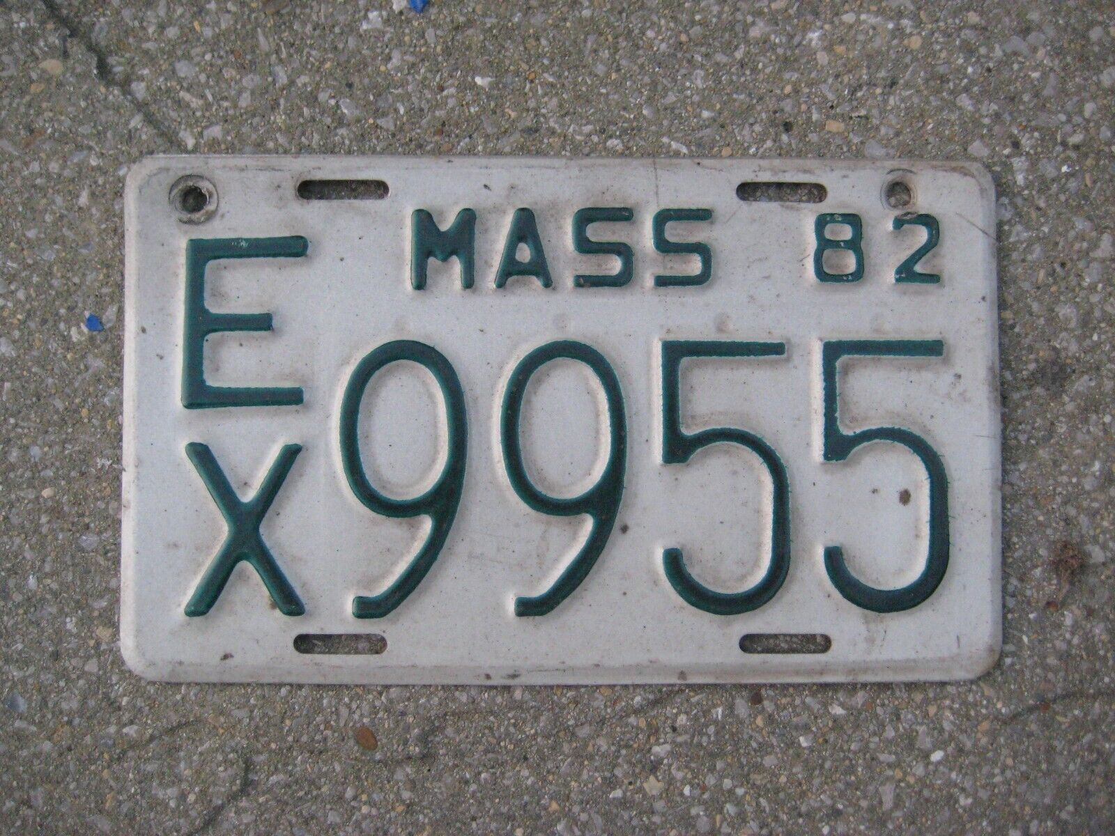 AMERICAN MASSACHUSETTS VINTAGE MOTORCYCLE 1982 # EX 9955 RARE NUMBER PLATE