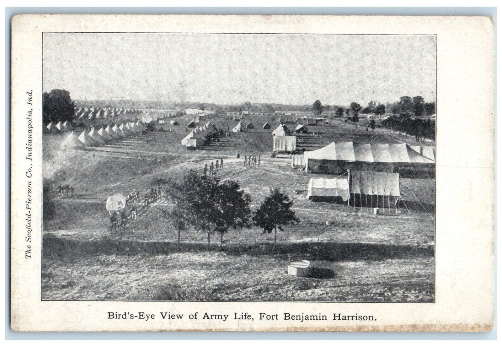 c1905 Bird's-Eye View of Army Life Fort Benjamin Harrison IN WW1 Postcard