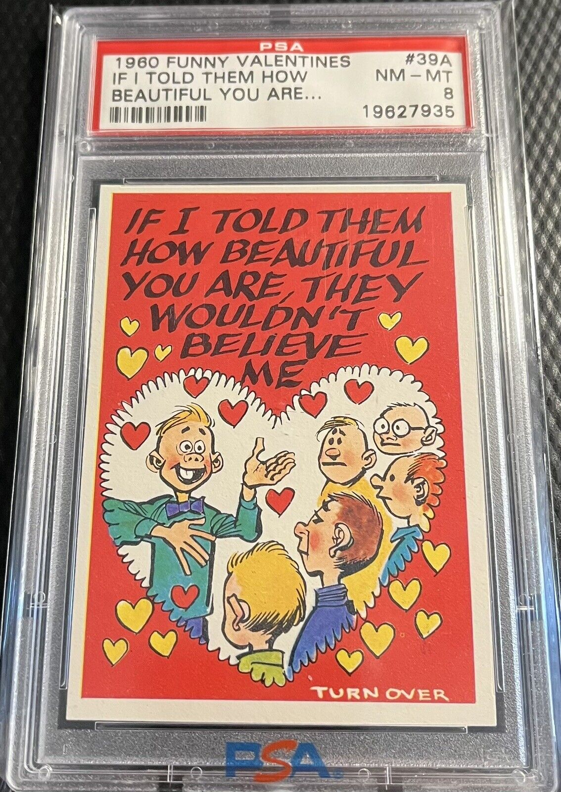 1960 Topps PSA 8 Vintage Funny Valentines #39A Graded NM-MT - Clean Holder