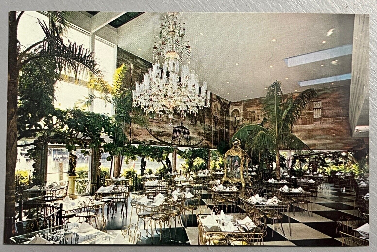 Postcard Fort Lauderdale Florida Creightons Restaurant Interior Chrome 1970s VH