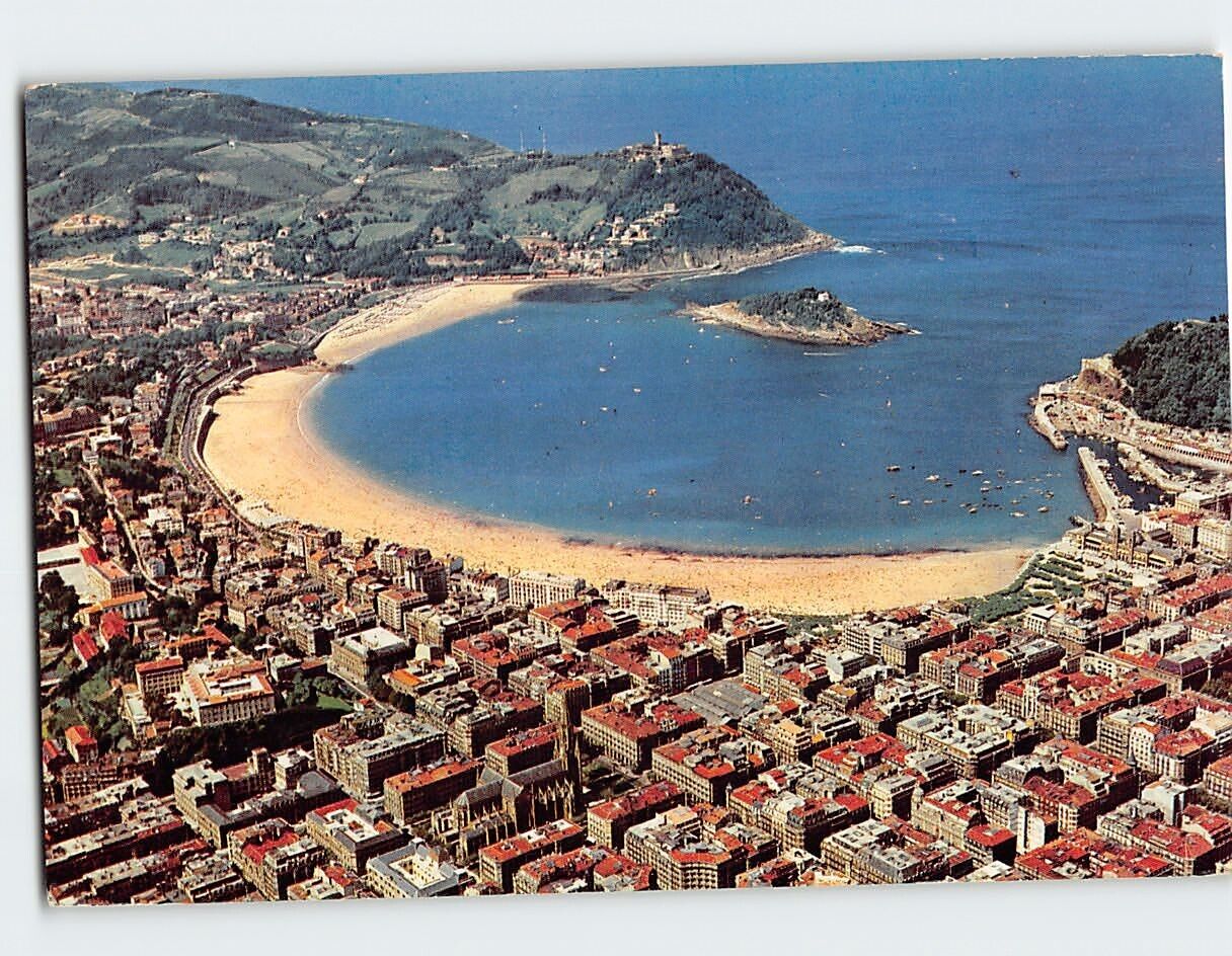 Postcard Seen from above San Sebastian Spain