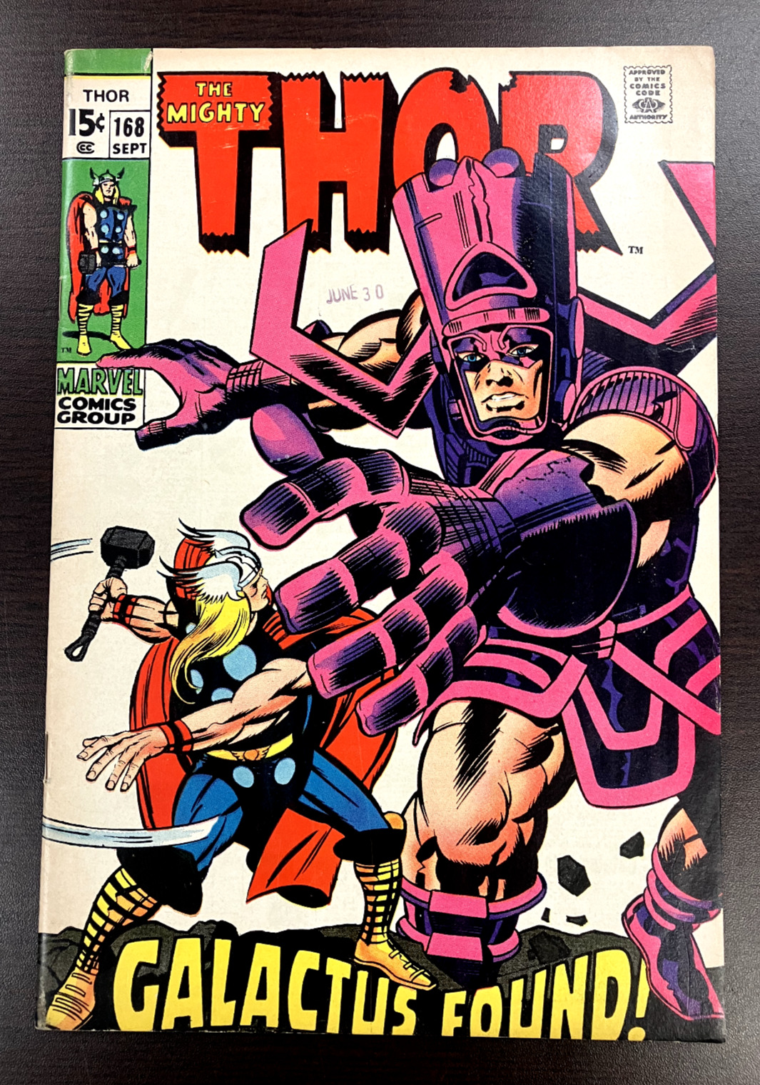 THOR #168 Stan Lee & Jack Kirby SILVER AGE CLASSIC (VG-) 1969