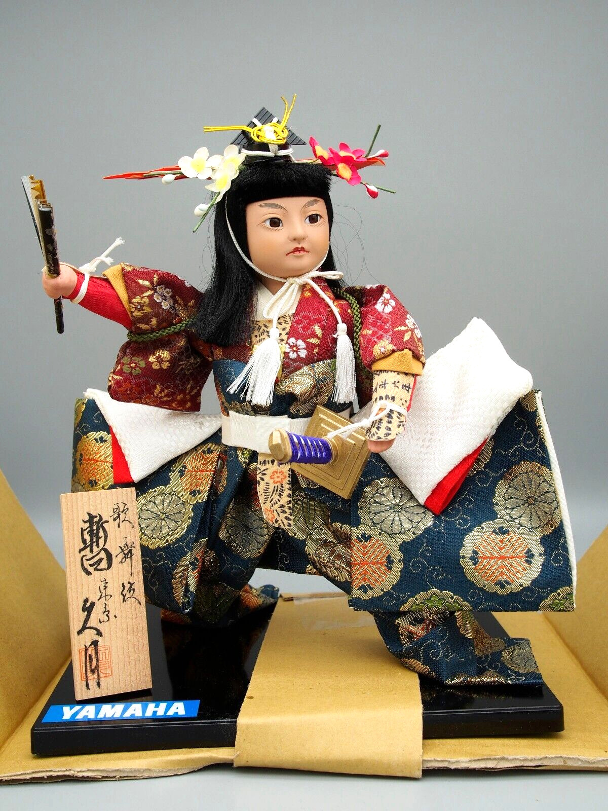 Vintage YAMAHA Japan Kyugetsu Figurine Warrior Shibaraku Kabuki Play NOS