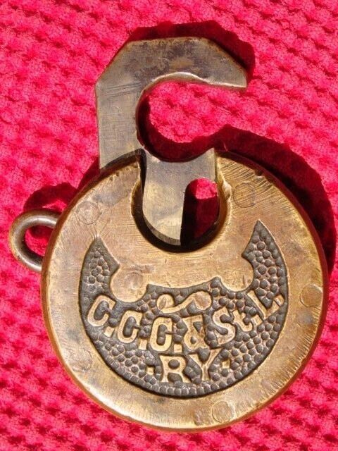 Rare Old Brass Padlock Vintage St Louis Six Lever Lock Antique Original No Key