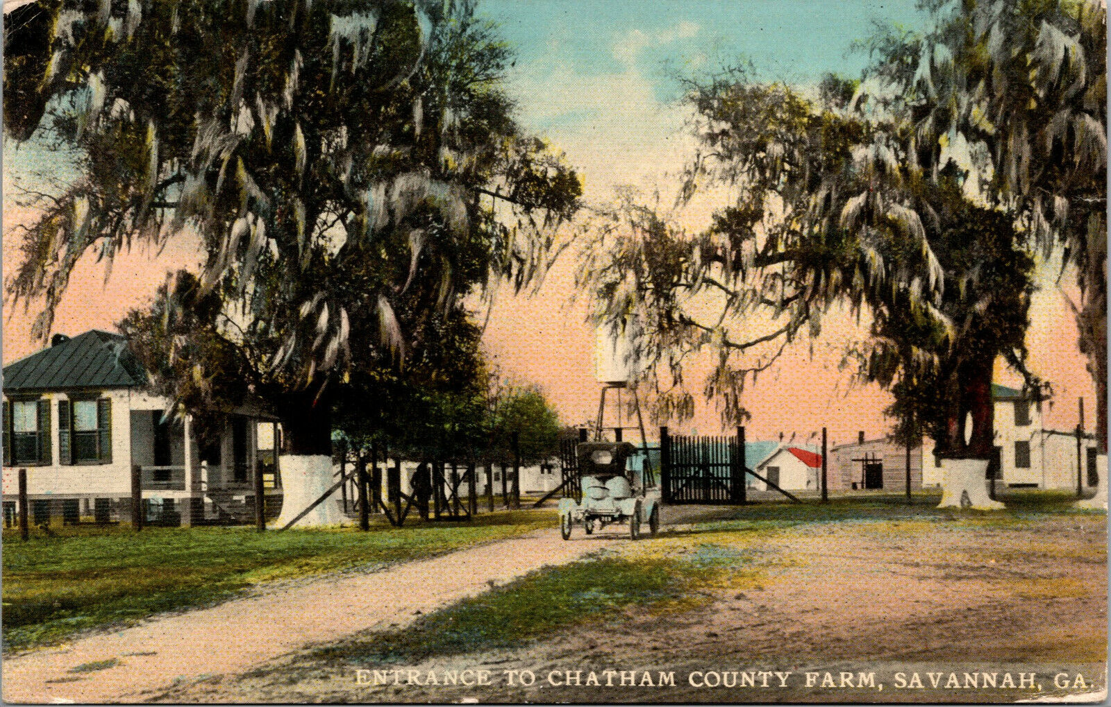 Vtg 1910s Chatham County Farm Entrance Savannah Georgia GA Postcard