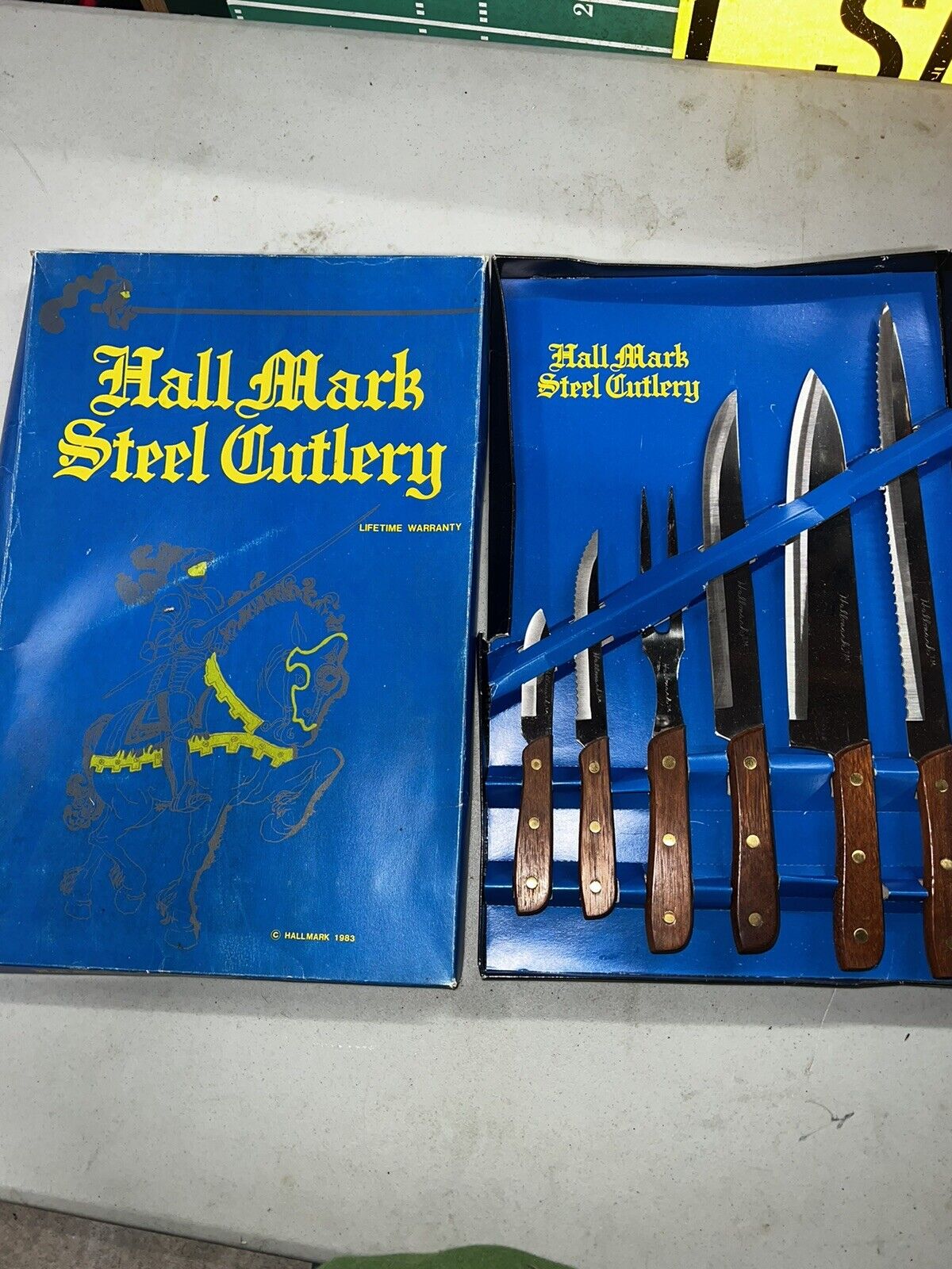 vintage HALLMARK cutlery 6 piece set NOS bread carving set No 1544