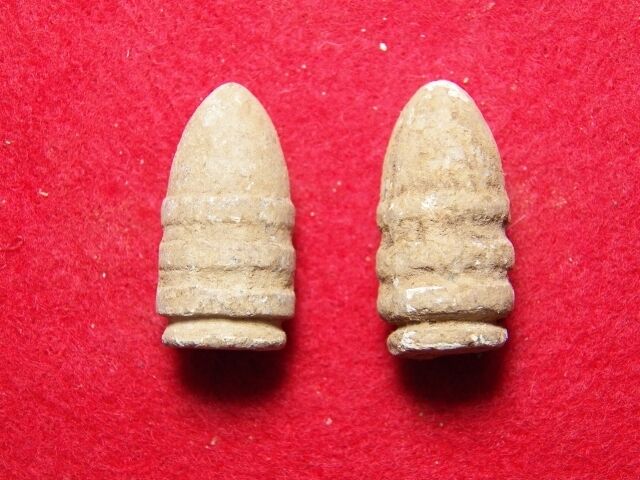 2 Excavated Civil War .54 Cal. Confederate Sharps Ringtail Bullets  - Manassas